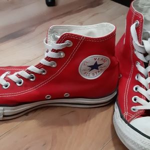Women's Bright Red Converse High Tops